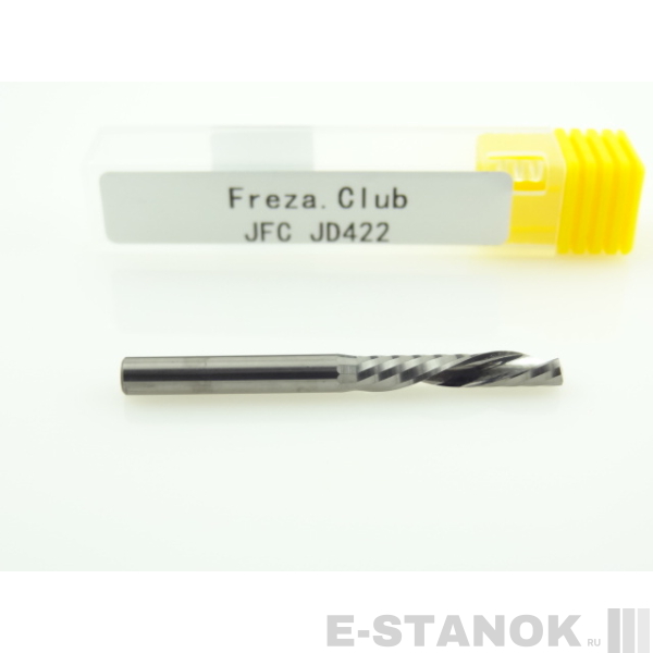Однозаходная фреза стружка вниз JFC: диам. 4 мм, реж. длина 22 мм