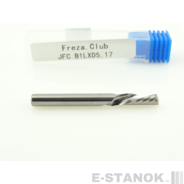 Однозаходная фреза стружка вниз JFC: диам. 5 мм, реж. длина 17 мм