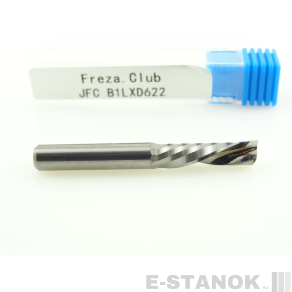 Однозаходная фреза стружка вниз JFC: диам. 6 мм, реж. длина 22 мм