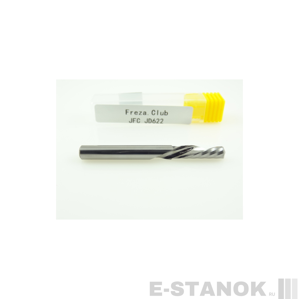 Однозаходная фреза стружка вниз JFC: диам. 6 мм, реж. длина 22 мм