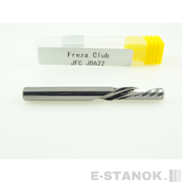 Однозаходная фреза стружка вниз JFC: диам. 6 мм, реж. длина 22 мм