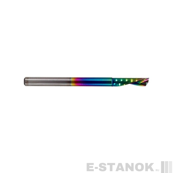 Однозаходная фреза стружка вниз WoodWork с покрытием DLC: диам. 3 мм, раб. длина 12 мм, общ. длина 40 мм