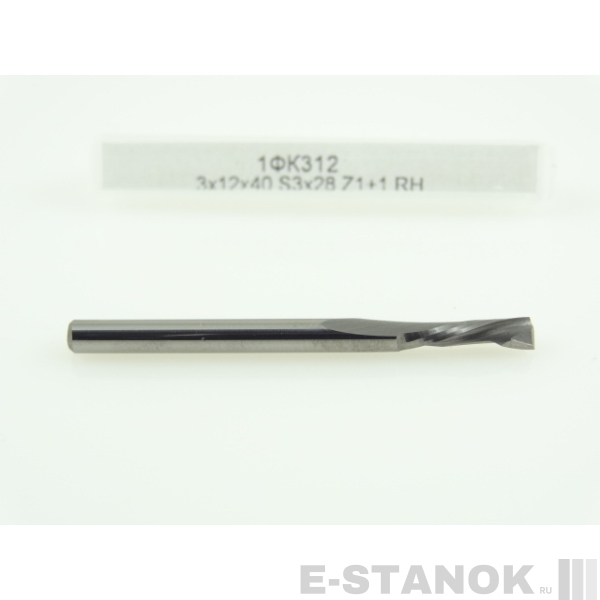 Однозаходная компрессионная фреза Альма: диам. 3 мм, реж. длина 12 мм