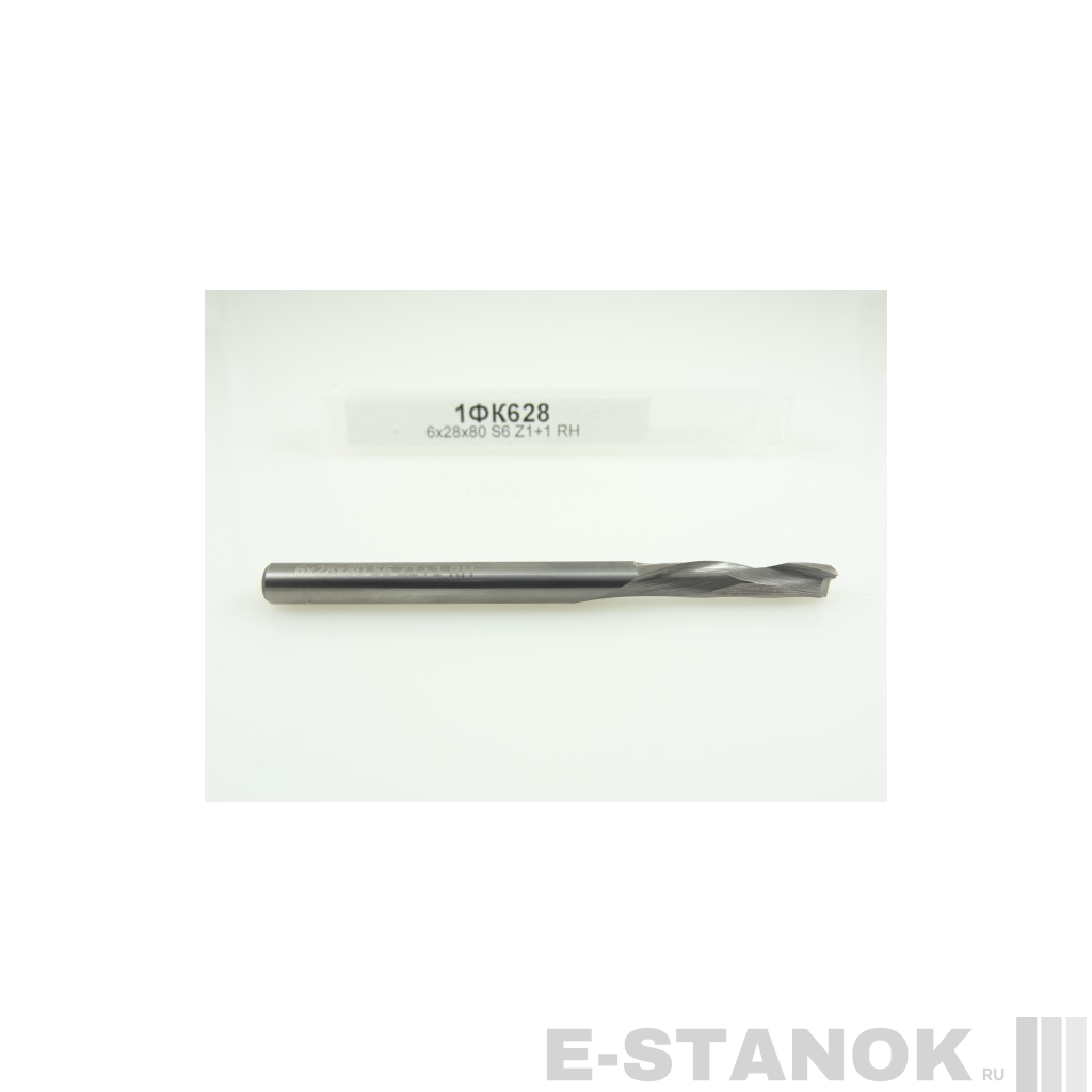 Однозаходная компрессионная фреза Альма: диам. 6 мм, реж. длина 28 мм