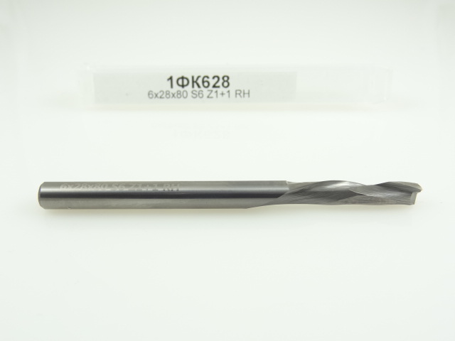 Однозаходная компрессионная фреза Альма: диам. 6 мм, реж. длина 28 мм Однозаходная компрессионная фреза Альма: диам. 6 мм, реж. длина 28 мм
