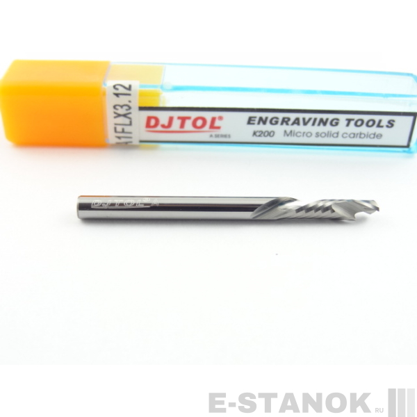 Однозаходная компрессионная фреза DJTOL A: диам. 3.175 мм, реж. длина 12 мм