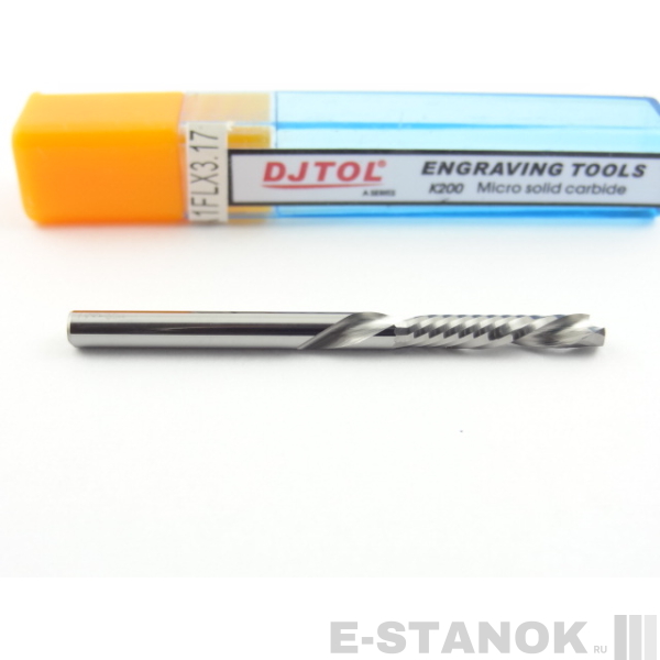 Однозаходная компрессионная фреза DJTOL A: диам. 3.175 мм, реж. длина 17 мм