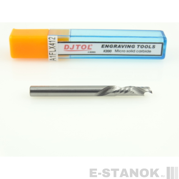 Однозаходная компрессионная фреза DJTOL A: диам. 4 мм, реж. длина 12 мм