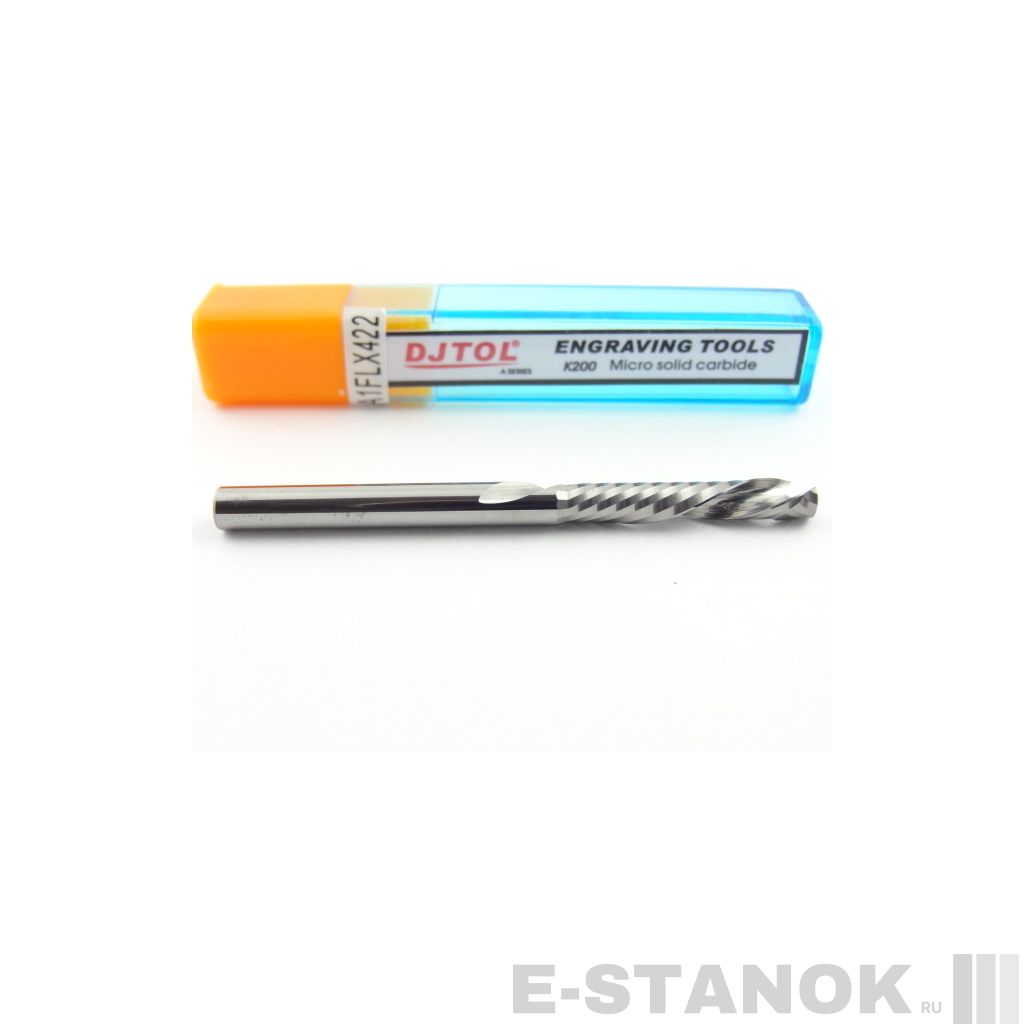 Однозаходная компрессионная фреза DJTOL A: диам. 4 мм, реж. длина 22 мм