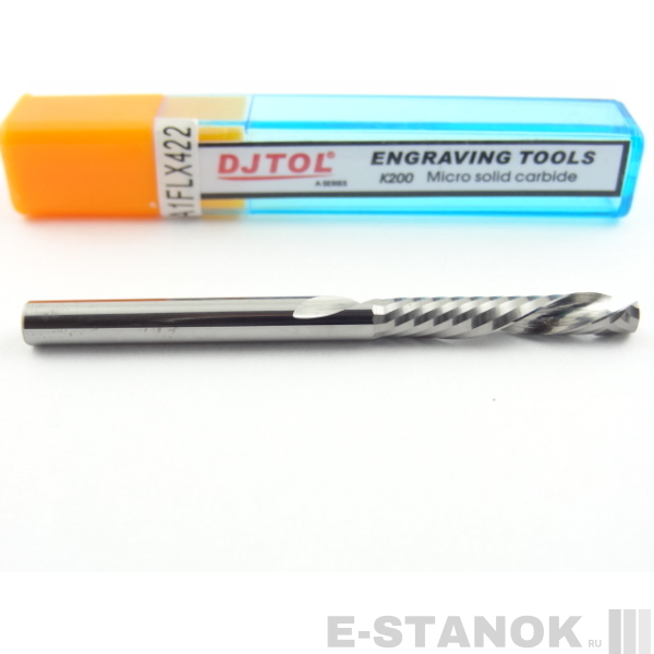 Однозаходная компрессионная фреза DJTOL A: диам. 4 мм, реж. длина 22 мм