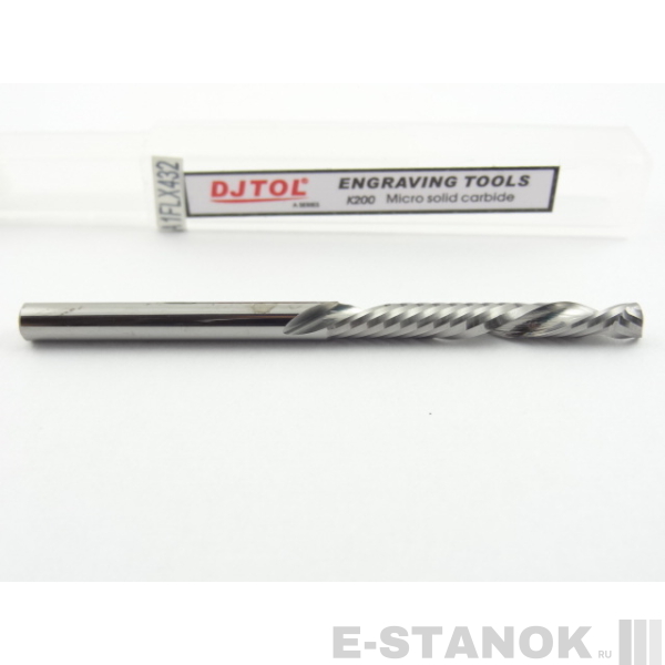 Однозаходная компрессионная фреза DJTOL A: диам. 4 мм, реж. длина 32 мм