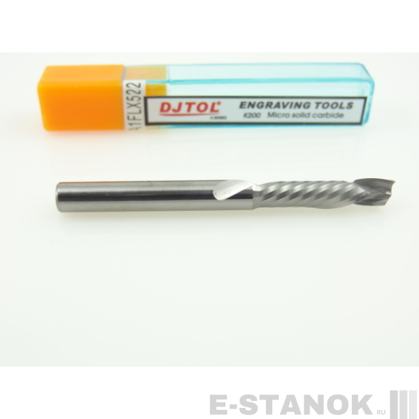 Однозаходная компрессионная фреза DJTOL A: диам. 5 мм, реж. длина 22 мм