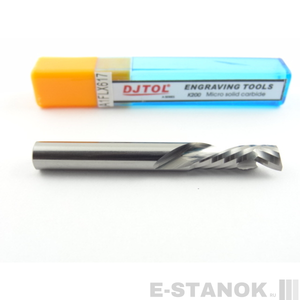 Однозаходная компрессионная фреза DJTOL A: диам. 6 мм, реж. длина 17 мм
