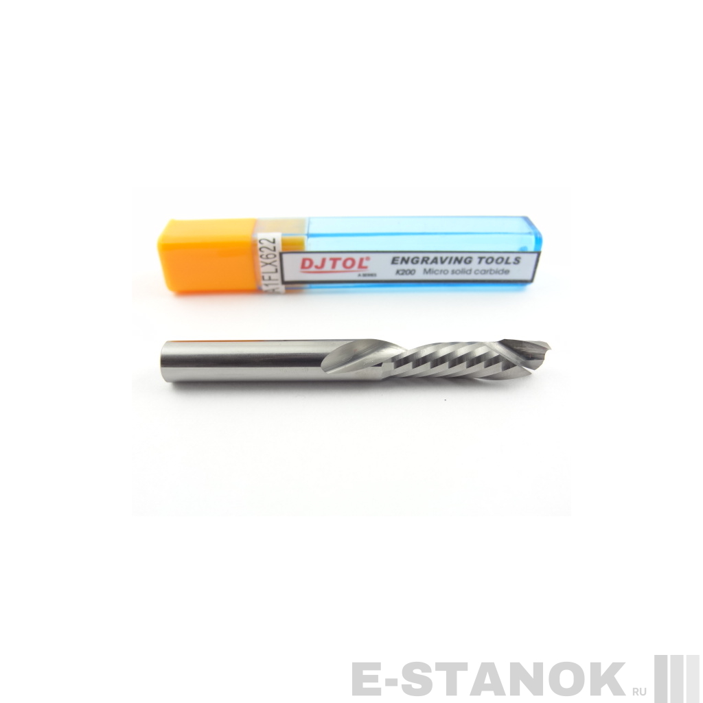 Однозаходная компрессионная фреза DJTOL A: диам. 6 мм, реж. длина 22 мм