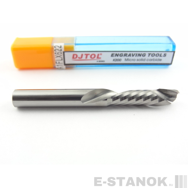 Однозаходная компрессионная фреза DJTOL A: диам. 6 мм, реж. длина 22 мм