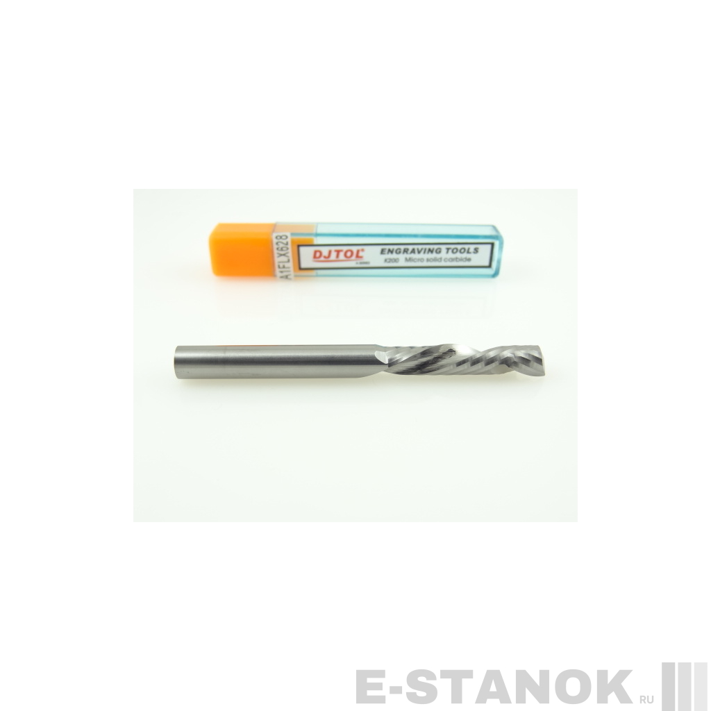 Однозаходная компрессионная фреза DJTOL A: диам. 6 мм, реж. длина 28 мм