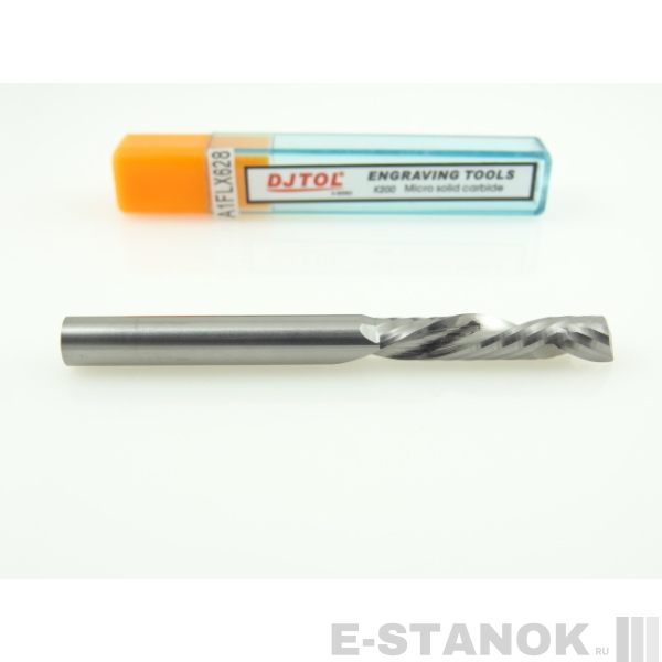 Однозаходная компрессионная фреза DJTOL A: диам. 6 мм, реж. длина 28 мм
