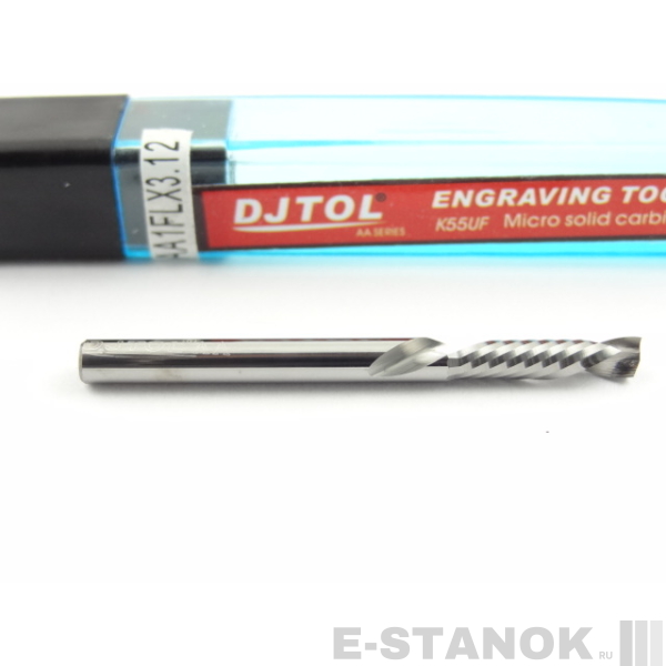 Однозаходная компрессионная фреза DJTOL AA: диам. 3.175 мм, реж. длина 12 мм