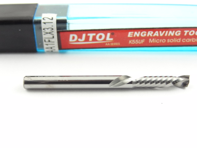 Однозаходная компрессионная фреза DJTOL AA: диам. 3.175 мм, реж. длина 12 мм
