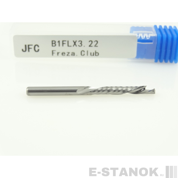 Однозаходная компрессионная фреза JFC: диам. 3.175 мм, реж. длина 22 мм