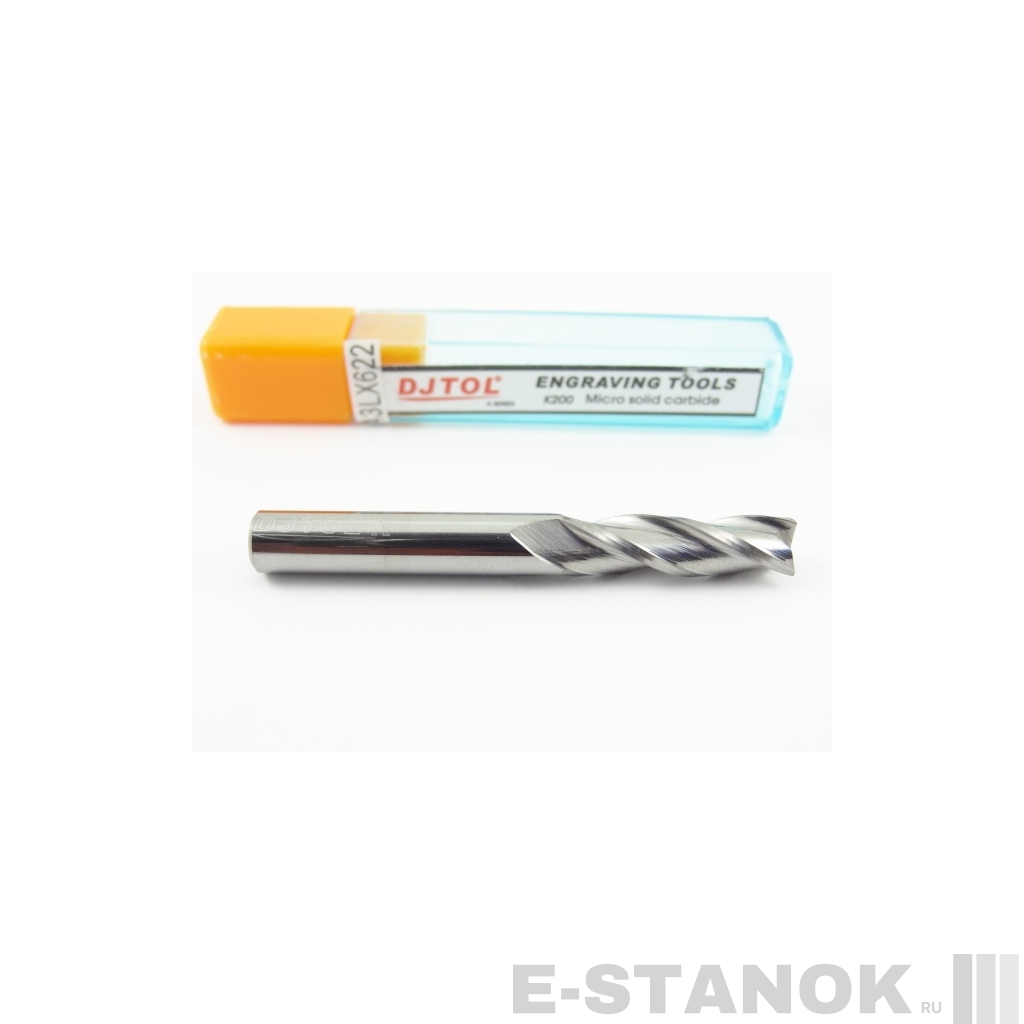 Трёхзаходная фреза DJTOL A: диам. 6 мм, реж. длина 22 мм