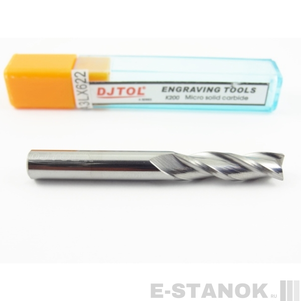 Трёхзаходная фреза DJTOL A: диам. 6 мм, реж. длина 22 мм