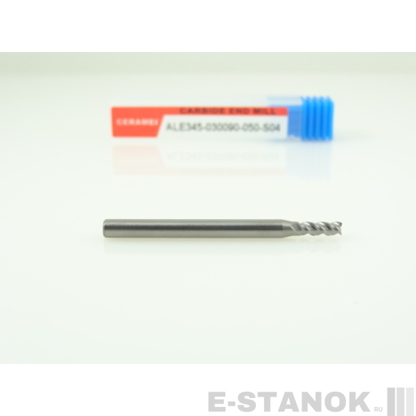 Трёхзаходная фреза по алюминию CERAMEI: диам. 3 мм, хвост. 4 мм, реж. часть 9 мм