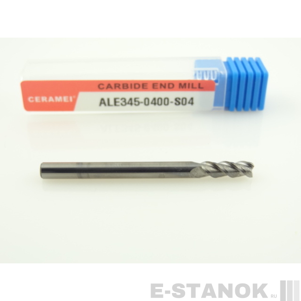 Трёхзаходная фреза по алюминию CERAMEI: диам. 4 мм, реж. часть 12 мм
