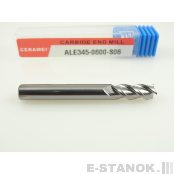 Трёхзаходная фреза по алюминию CERAMEI: диам. 6 мм, реж. часть 15 мм