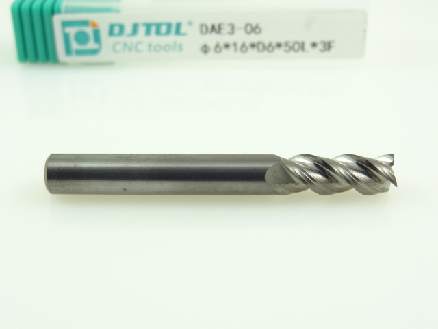 Трёхзаходная фреза по алюминию DJTOL: диам. 6 мм, реж. часть 16 мм Трёхзаходная фреза по алюминию DJTOL: диам. 6 мм, реж. часть 16 мм