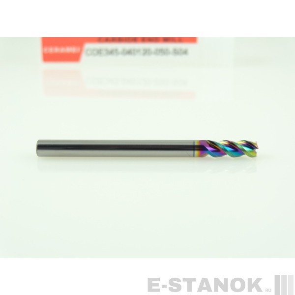 Трёхзаходная универсальная фреза (HRC50) CERAMEI: диам. 4 мм, реж. часть 12 мм