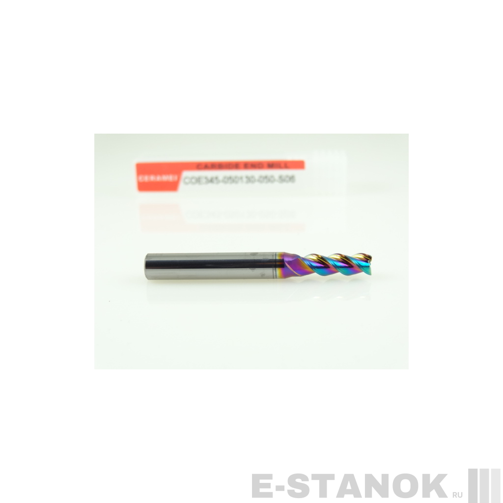 Трёхзаходная универсальная фреза (HRC50) CERAMEI: диам. 5 мм, хвост. 6 мм, реж. часть 13 мм